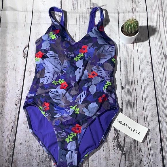 Athleta Twilight Tropic V-Neck One Piece - Picture 2 of 7